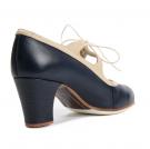 Flamenco-Tanzschuhe Candor Blau/Beige