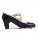 Flamenco-Tanzschuhe Candor Blau/Beige