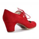 Flamencoschuhe Cordado Calado Wildleder Rot