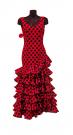 Flamenco Kleid Doña Ana Rot und Polka Dots in Schwarz