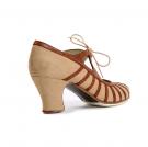Flamencoschuhe Primor Wildleder Beige/Schlange