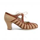 Flamencoschuhe Primor Wildleder Beige/Schlange
