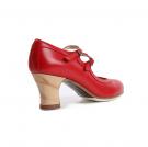 Flamencoschuhe Dos Correas Rotem Leder