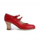 Flamencoschuhe Dos Correas Rotem Leder