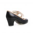 Flamenco-Tanzschuhe Candor Schwarz/Beige Veloursleder