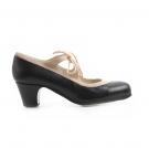 Flamenco-Tanzschuhe Candor Schwarz/Beige Veloursleder