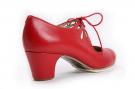 Flamenco-Tanzschuhe Cordado Calado Leder Rot