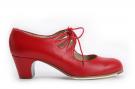 Flamenco-Tanzschuhe Cordado Calado Leder Rot