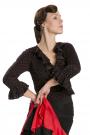 Flamencobluse schwarz mit roten Tupfen