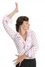 Flamencobluse Weiß mit roten Punkten