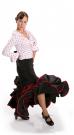 Flamencobluse Weiß mit roten Punkten
