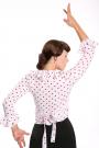 Flamencobluse Weiß mit roten Punkten